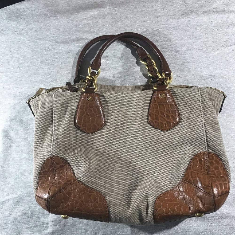 Michael Kors BrownGray Canvas Kempton Tote Handbag